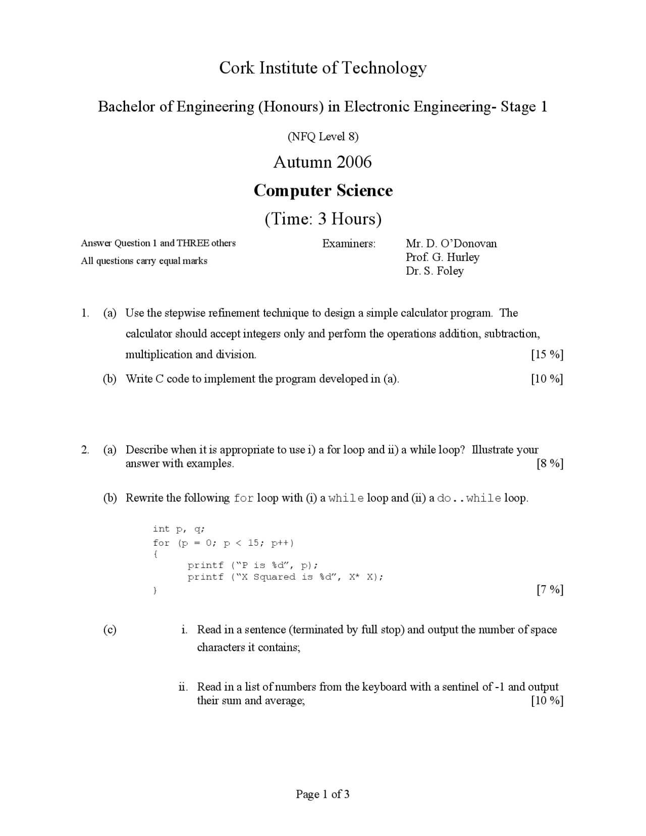 Stepwise refinement technique - Computer Science - Exam - Docsity