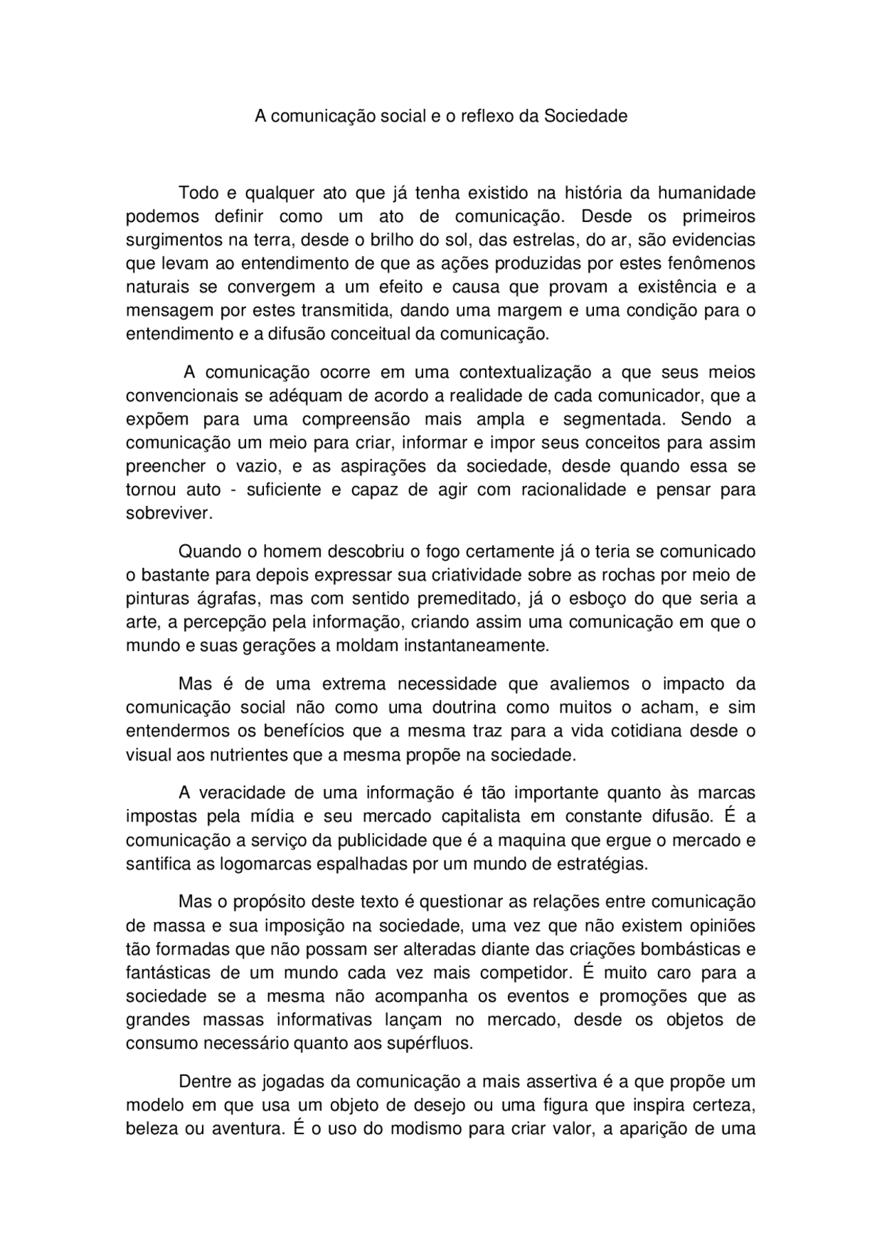 A comunicação social e o reflexo da Sociedade - Apostilas - Jornalismo ...
