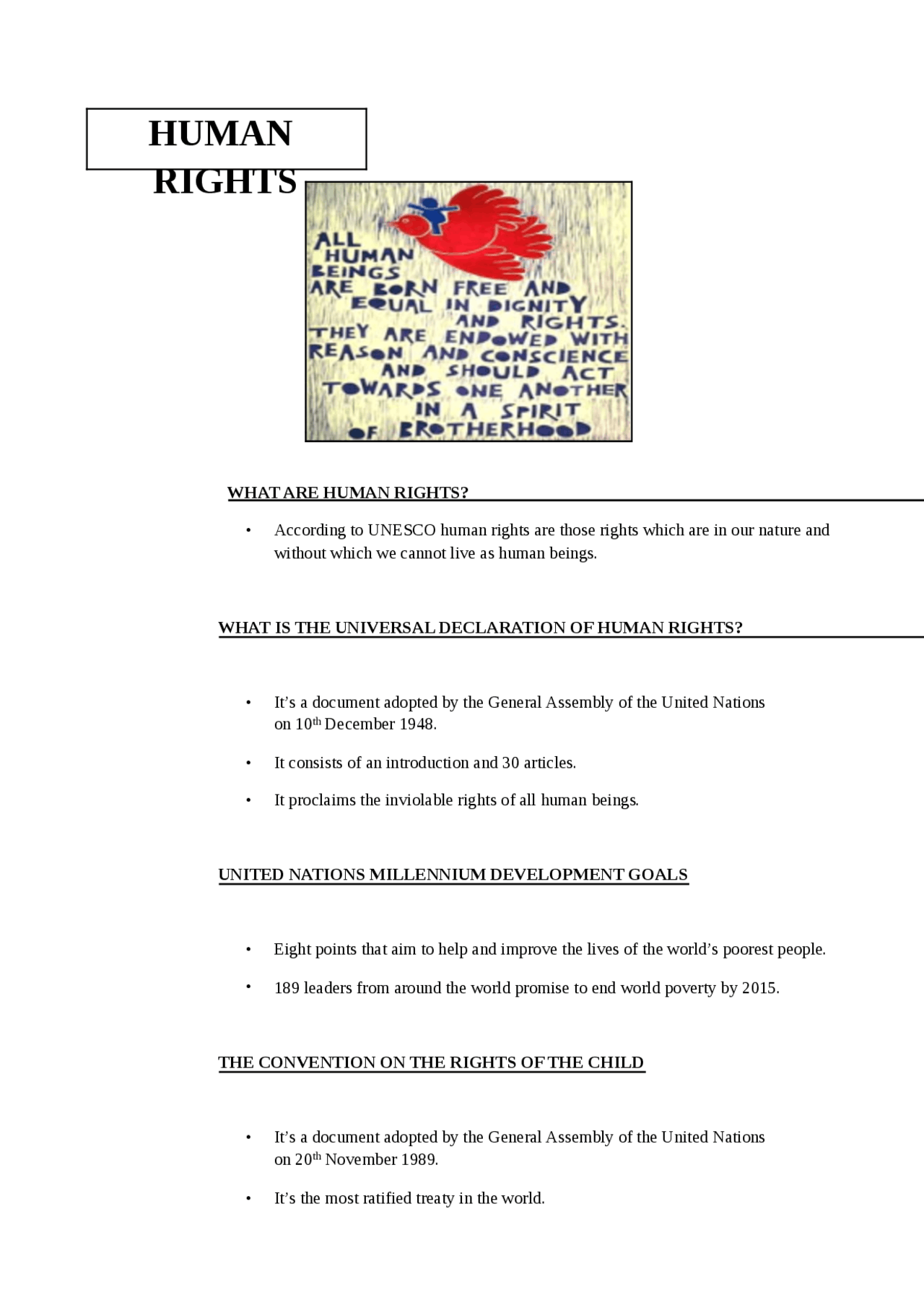 WHAT ARE HUMAN RIGHTS - Docsity