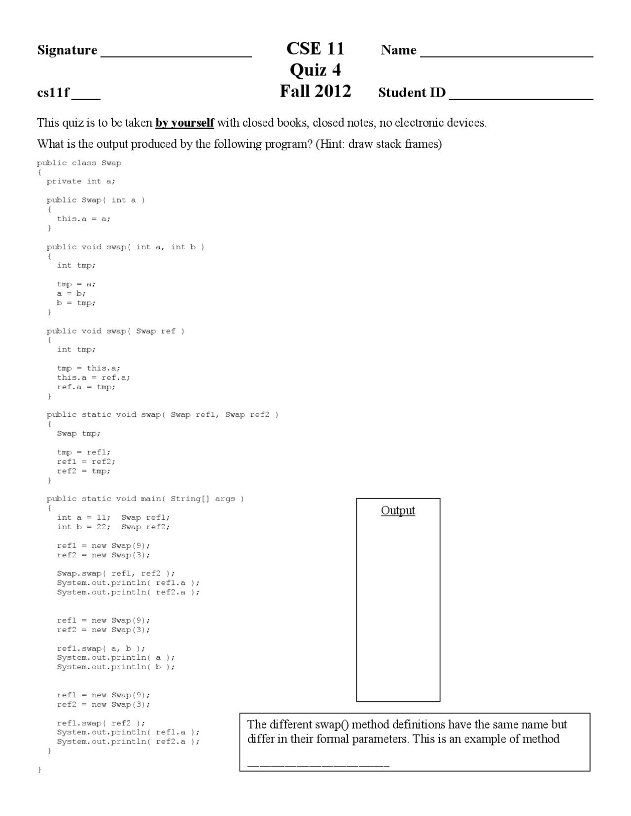 While Loop - Computer Science - Quiz - Docsity