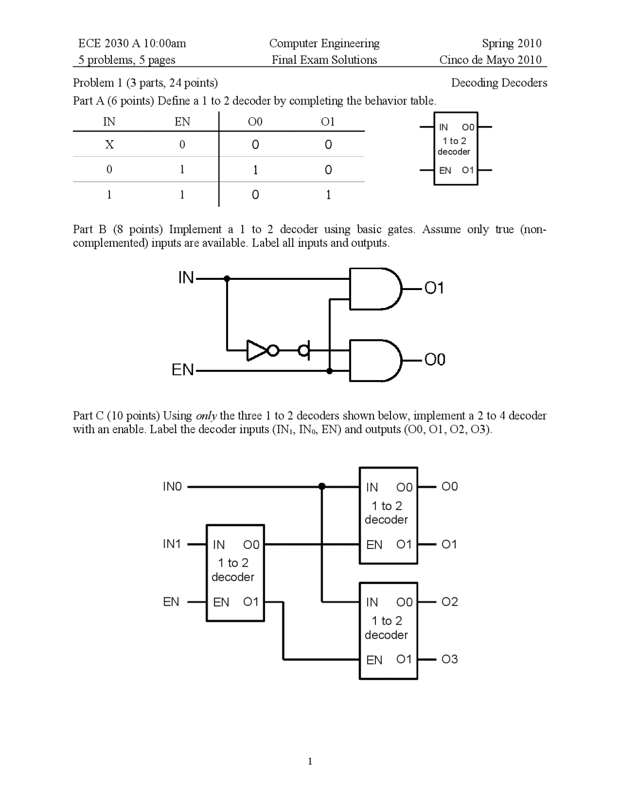 Complete each Design - Computer Engineering - Solved Exam - Docsity
