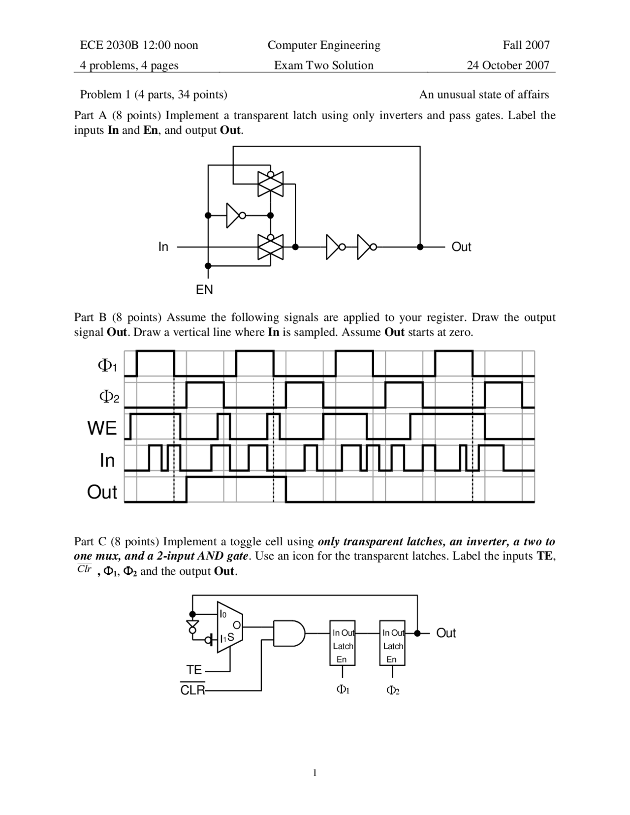 Label Outputs - Computer Engineering - Solved Exam - Docsity