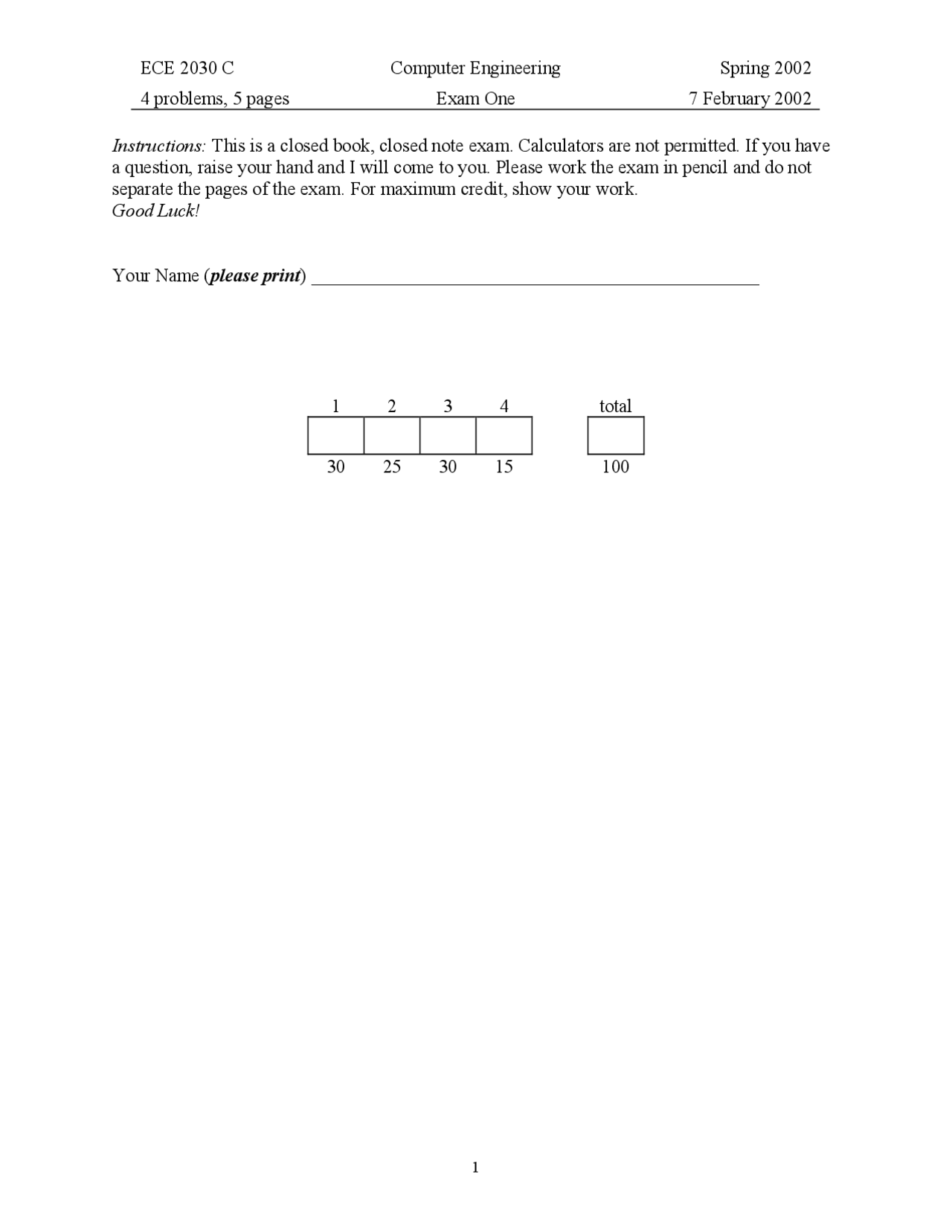 Determine - Computer Engineering - Exam - Docsity