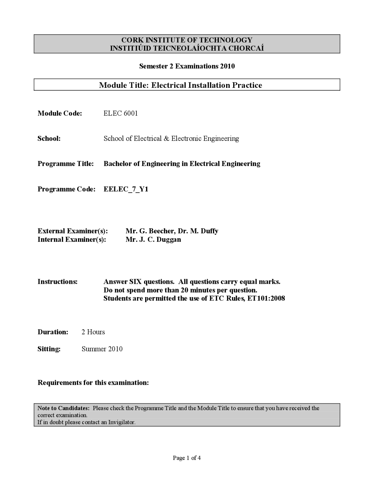 BusBar Conductors Electrical Installation Exam Exams Electrical