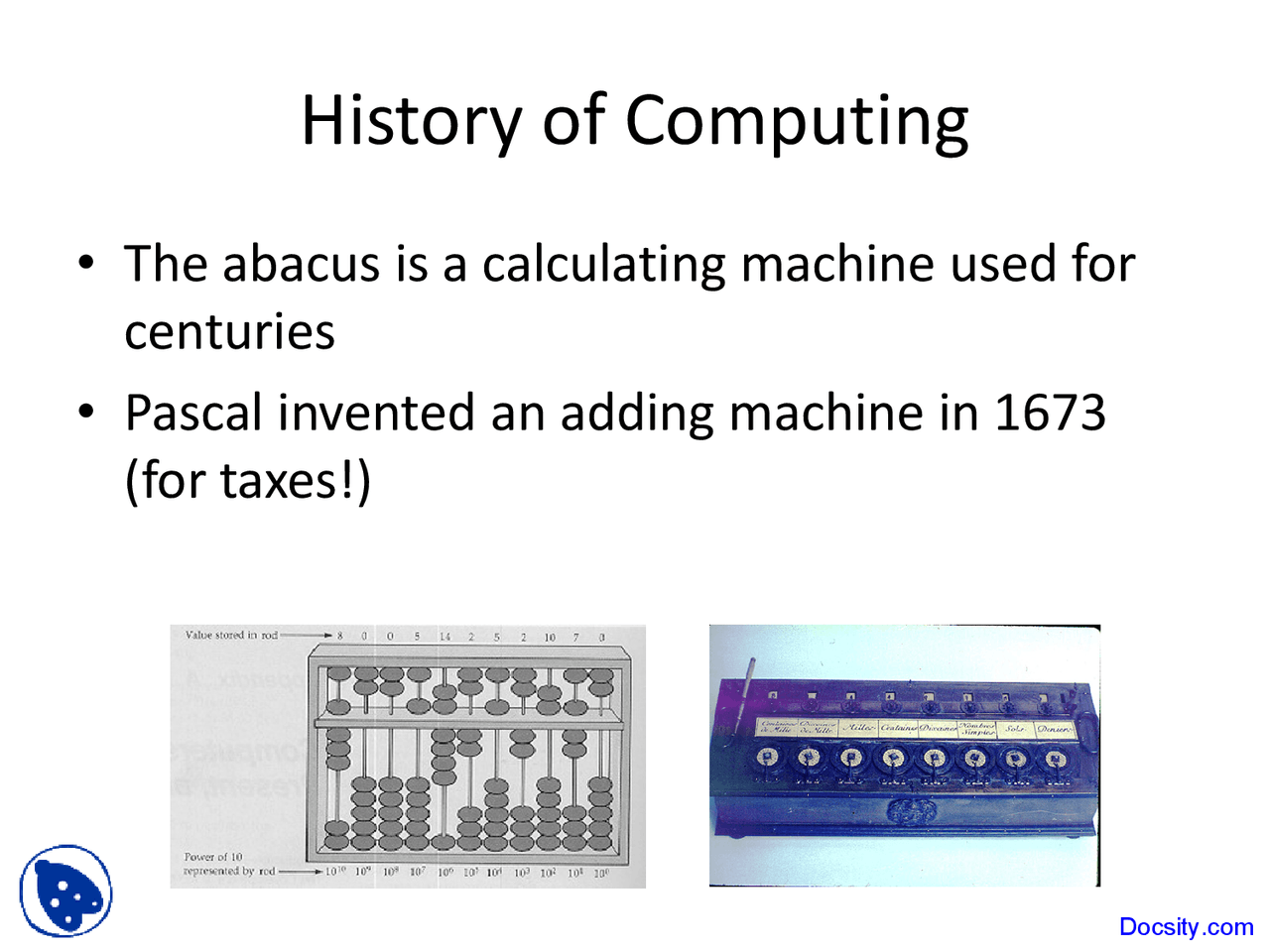History of Computing - Computerization and Its Impacts - Lecture Slides ...