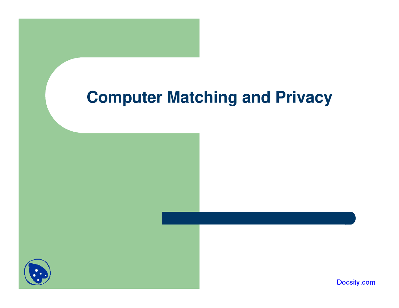 Computer Matching - Computerization and Its Impacts - Lecture Slides ...