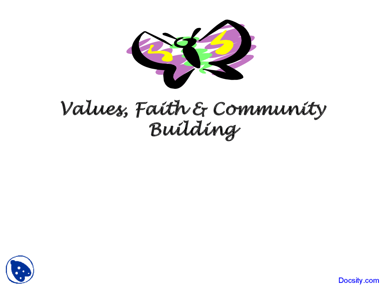 Values - Community Development - Lecture Slides - Docsity