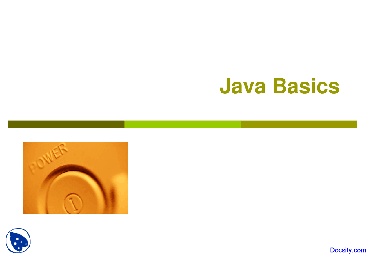 Java Basics - Introduction to Computer Science and Programming ...