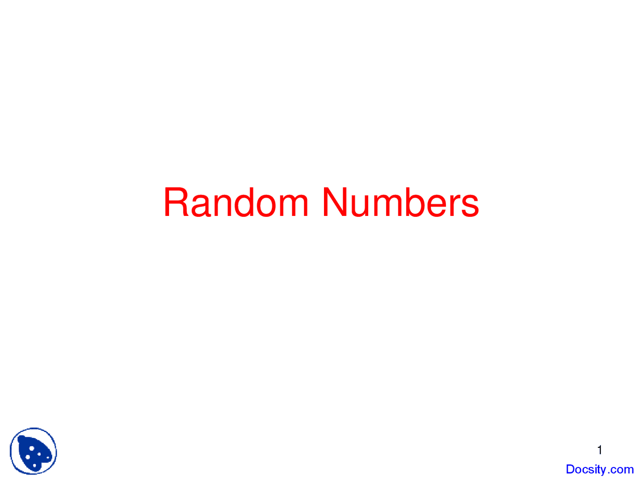 Random Numbers - Introduction to Cryptography - Lecture Slides | Slides ...