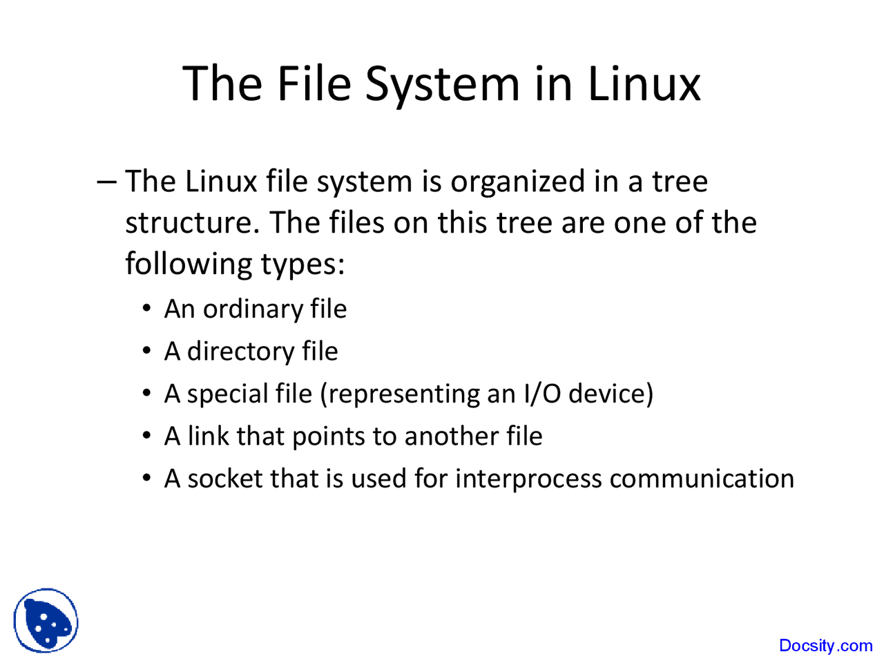 File System in Linux - Operating Systems Computing - Lecture Slides ...