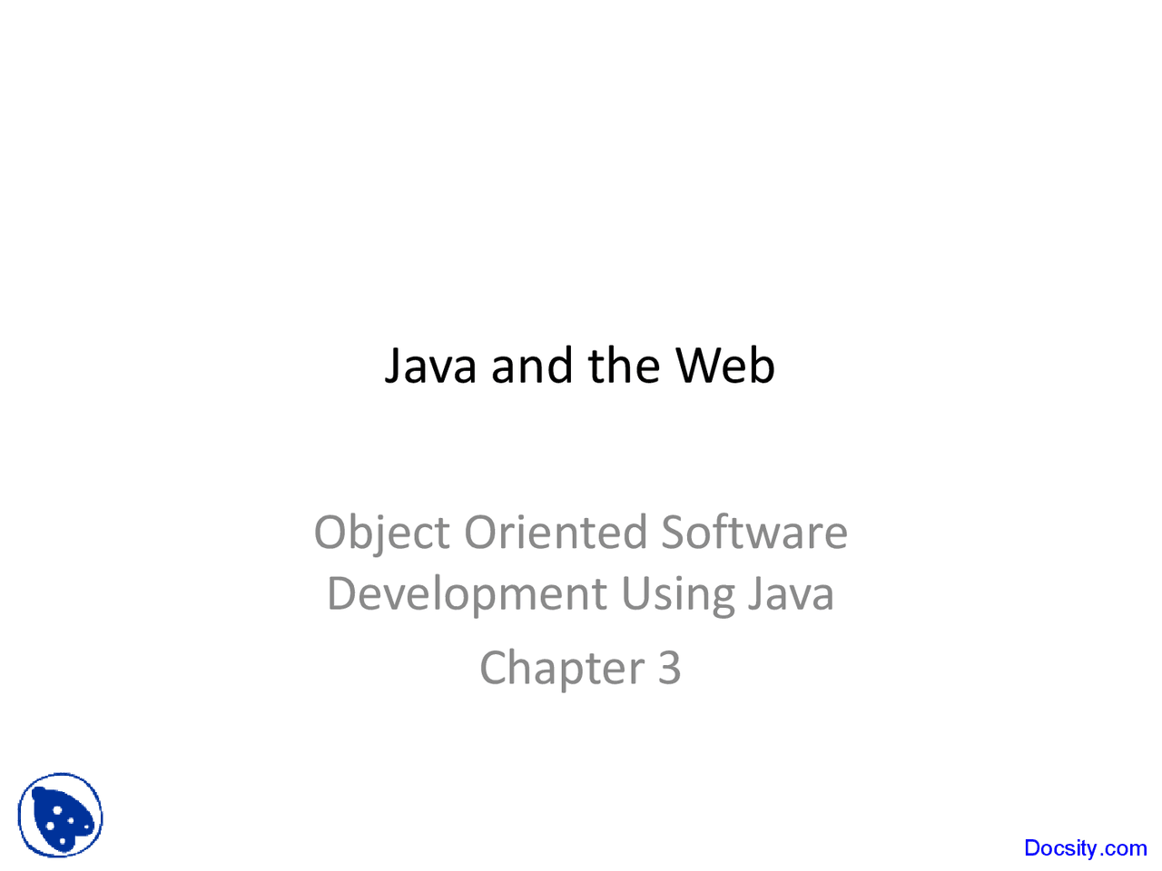 Java language - Java and the Web - Lecture Slides - Docsity