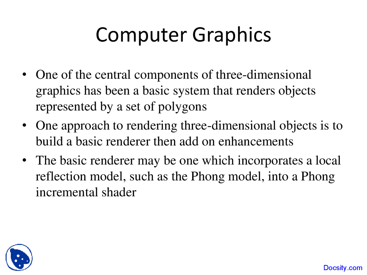 Computer Graphics - Multimedia Computing - Lecture Slides | Slides ...