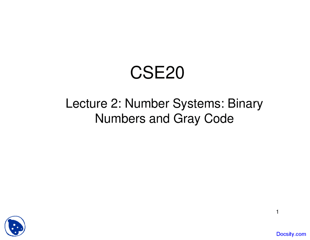 Binary Numbers - Discrete Mathematics - Lecture Slides - Docsity