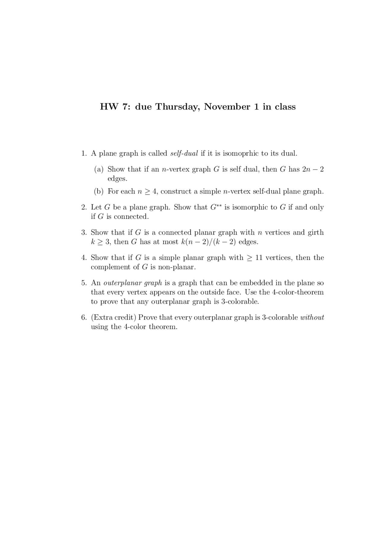 Plane Graph Graph Theory Homework Docsity