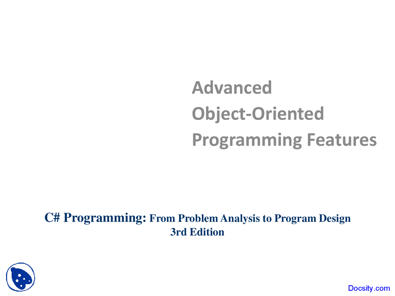 Object-Oriented Programming Features - Fundamentals of System ...