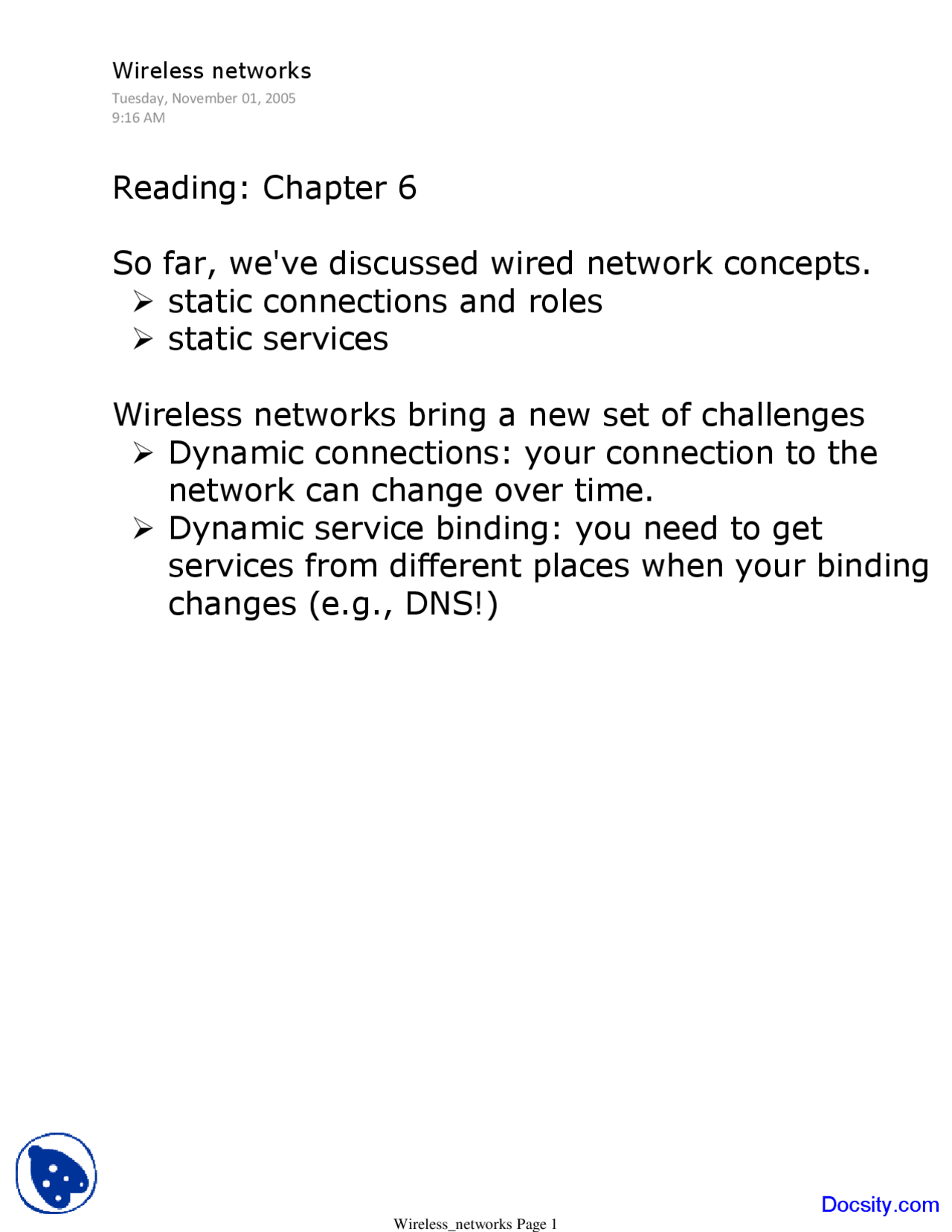 Wireless Networks - Computer Networks and Protocols - Lecture Notes ...