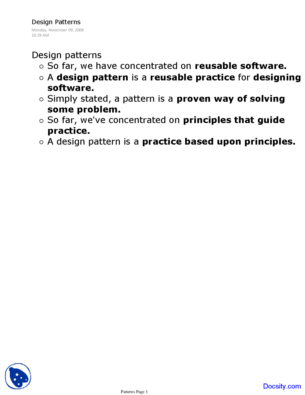 Design Patterns - Principles of Software Development - Lecture Notes ...