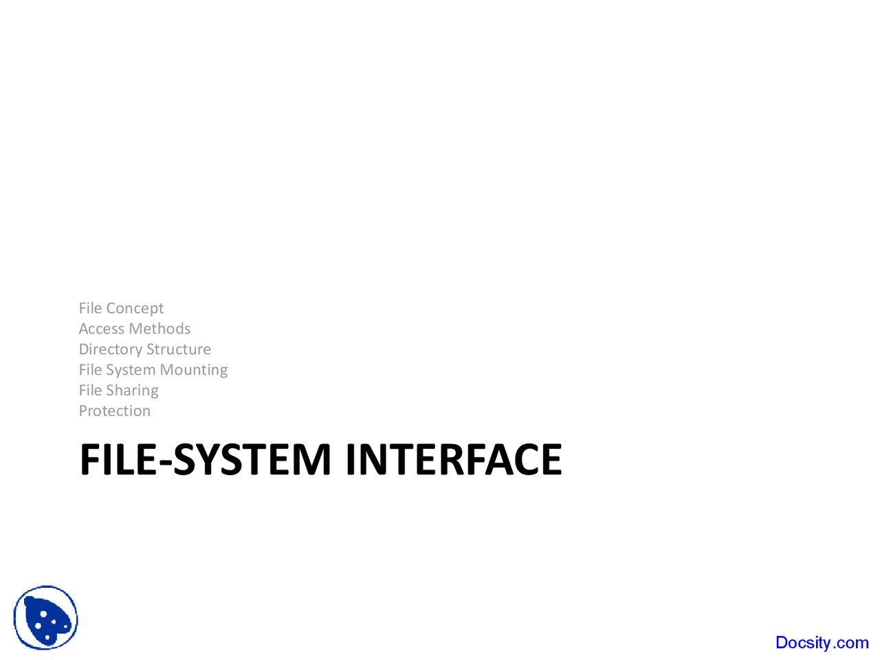 File-System Interface - Operating Systems, Distributed Computation ...