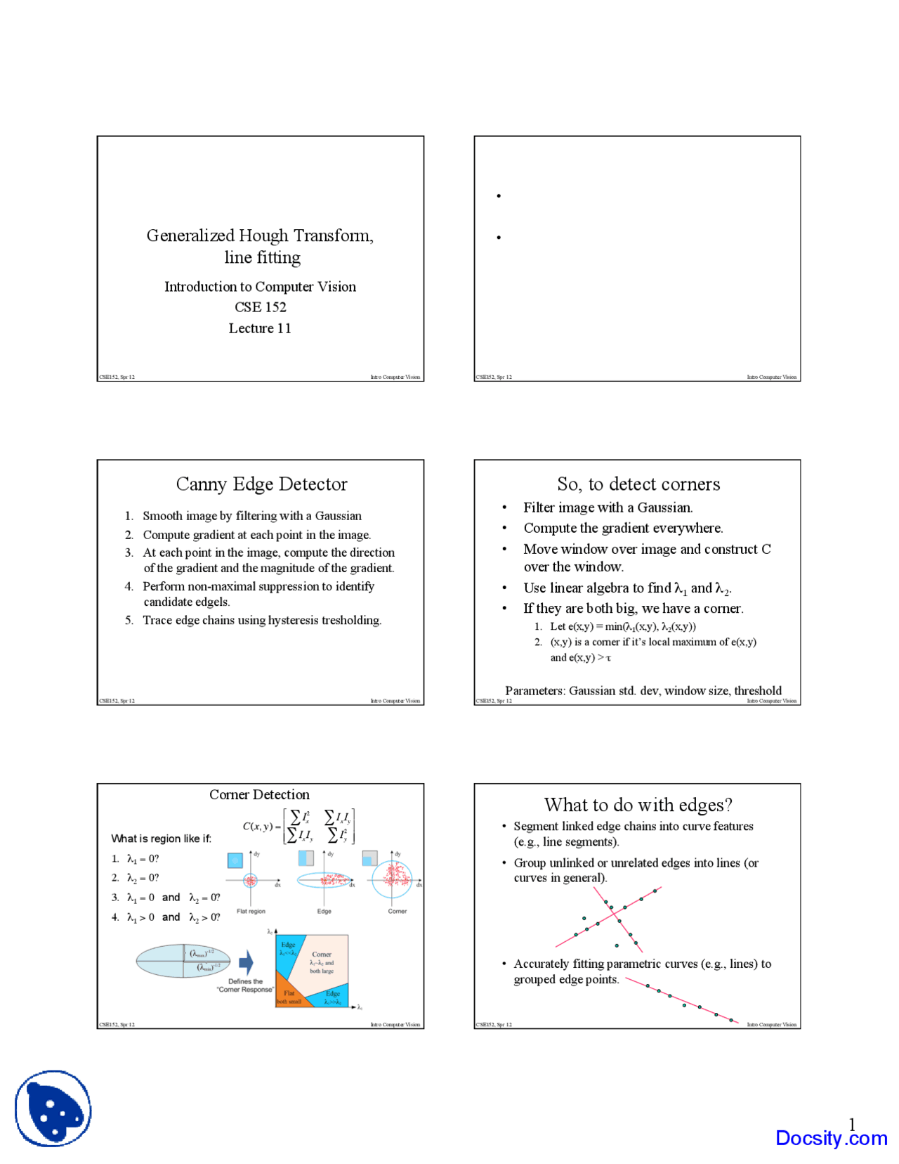 Hough Transform Computer Vision Hough Transform - Introduction to Computer Vision - Lecture Slides ...