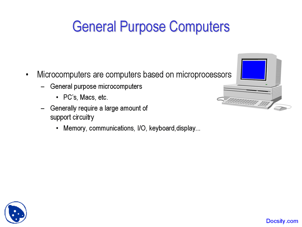 General Purpose Computers - Microcontroller Systems - Lecture Slides ...