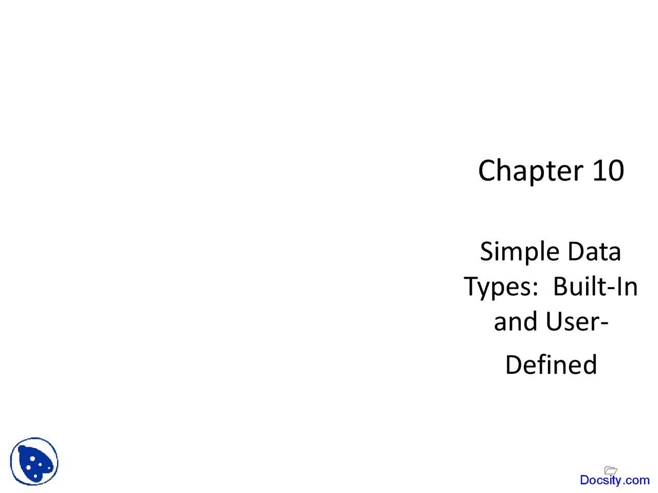 Simple Data Types - Problem Solving and Structured Programming ...