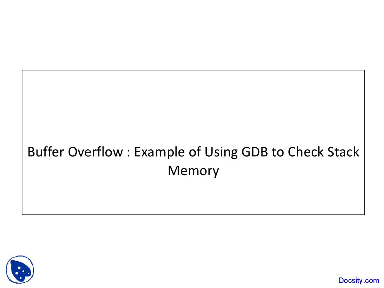 Check Stack Memory - Malware and Software Vulnerability Analysis ...