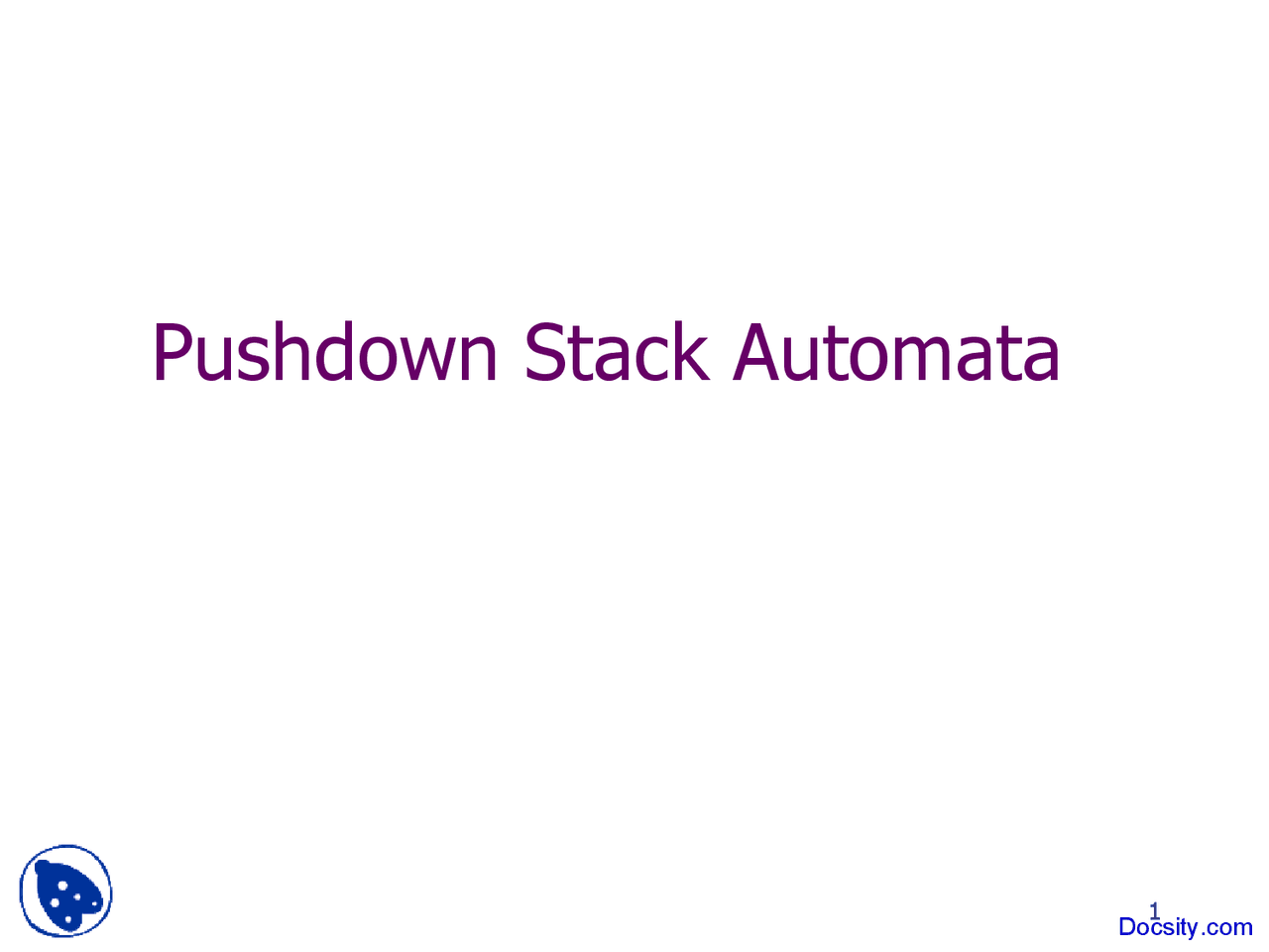 Stack Automata - Computability - Lecture Slide - Docsity