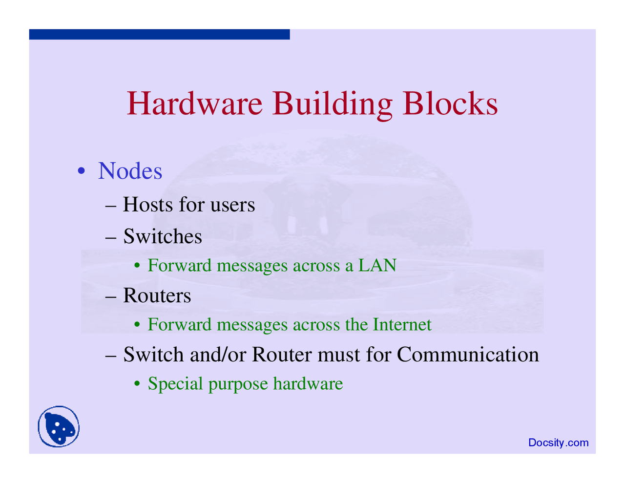 Basic Building Blocks - Computer Networks - Lecture Slides | Slides ...