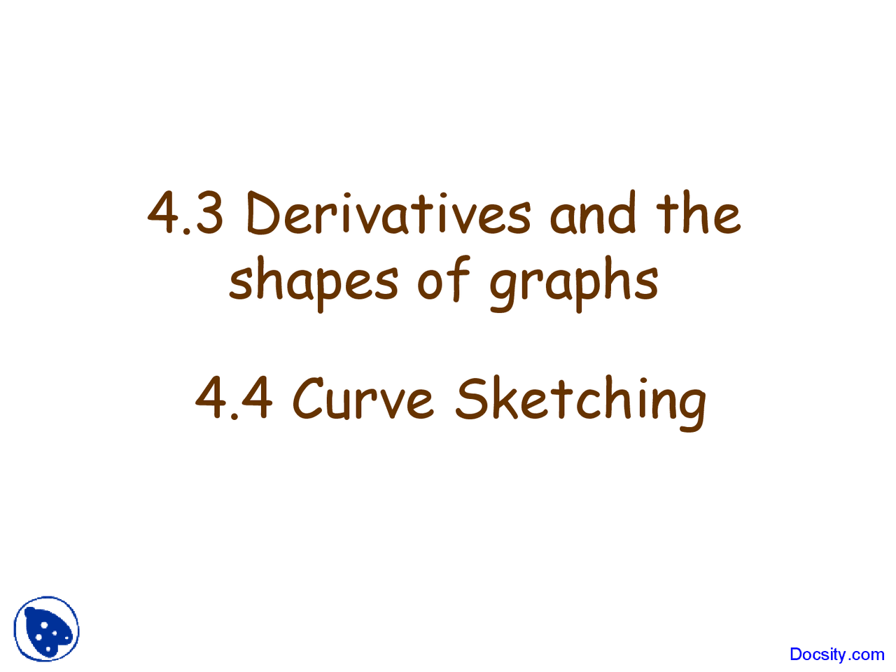 Graph Shapes Methods Shapes of Graphs - Calculus I - Lecture Slides - Docsity