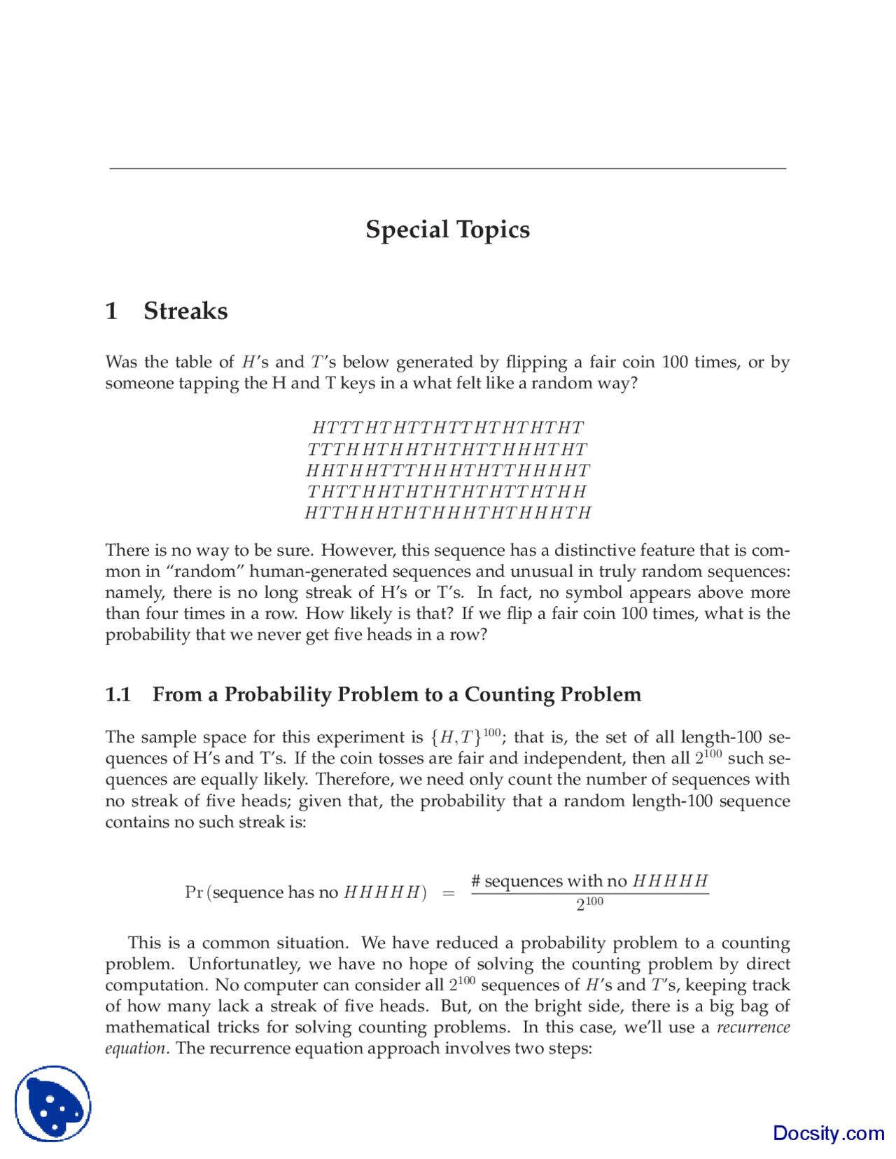 Streaks Math Probability of Streaks in Fair Coin Tosses and a Three-Person Duel ...