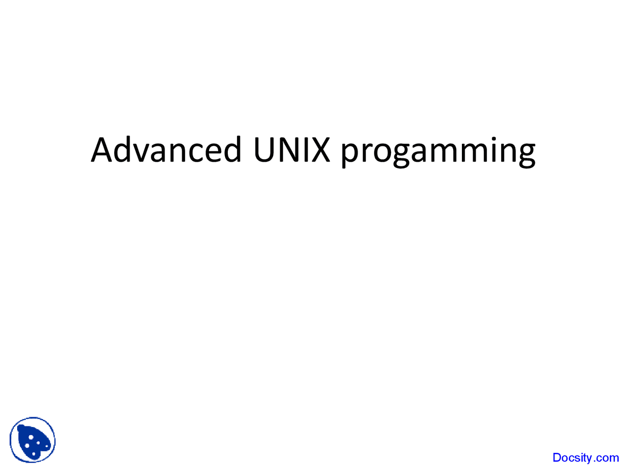 Programming Environment - Advanced Unix Programming - Lecture Slides ...