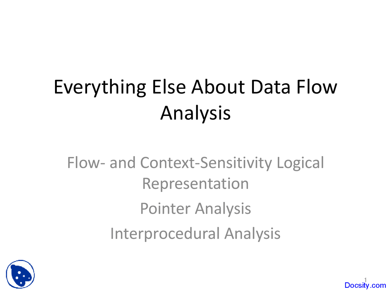 Interprocedural Analysis - Advanced Compiling Techniques - Lecture ...