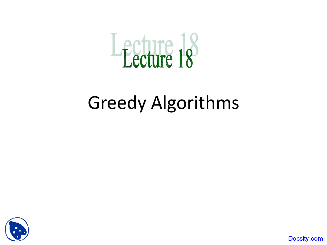 Greedy Algorithms - Data Structures - Lecture Slides | Slides Data ...