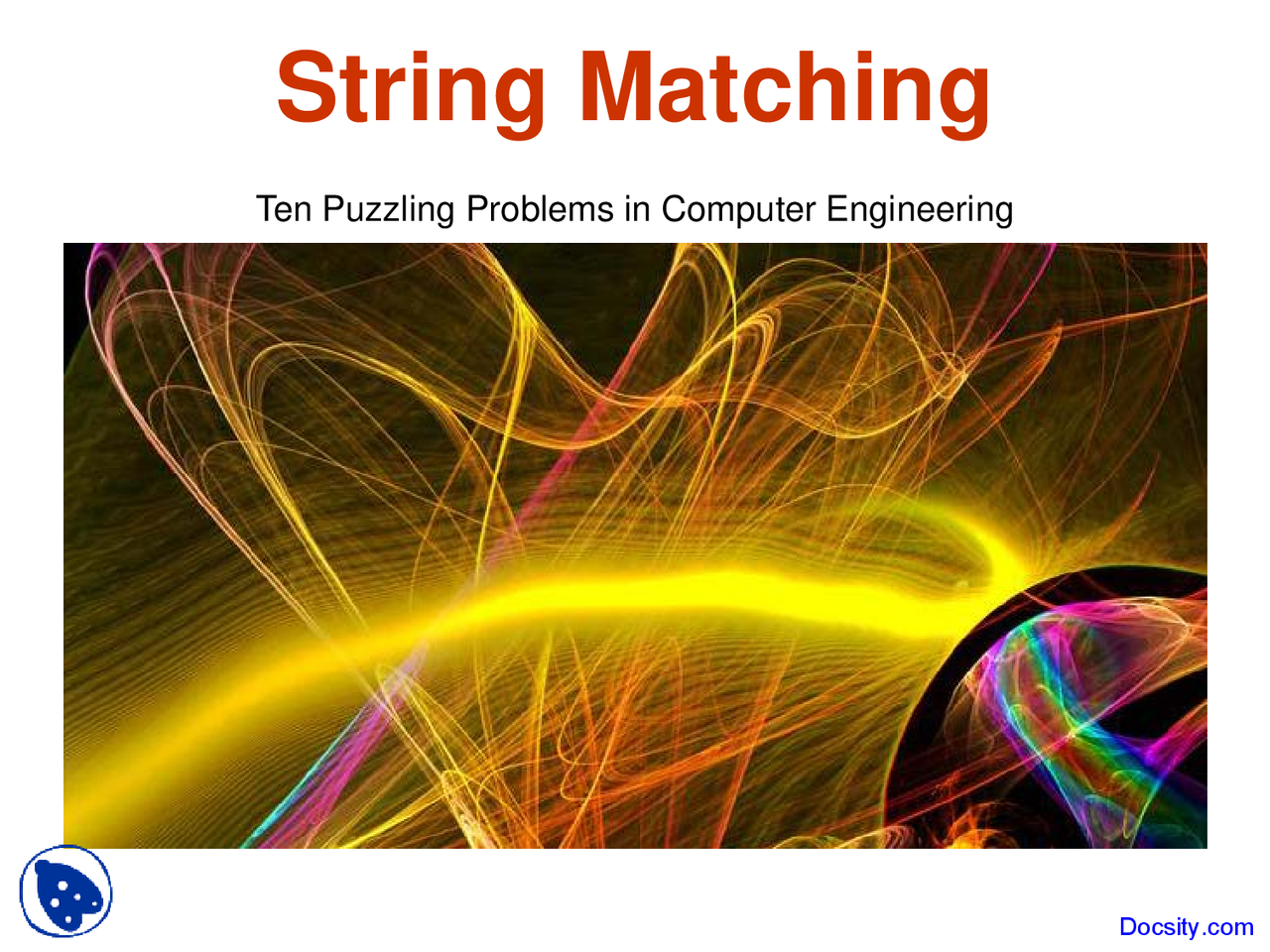 String Matching - Computer Engineering - Lecture Slides - Docsity