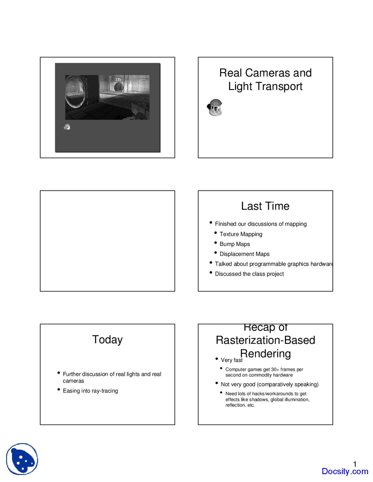 Light Transport - Introduction to Computer Graphics - Lecture Slides ...