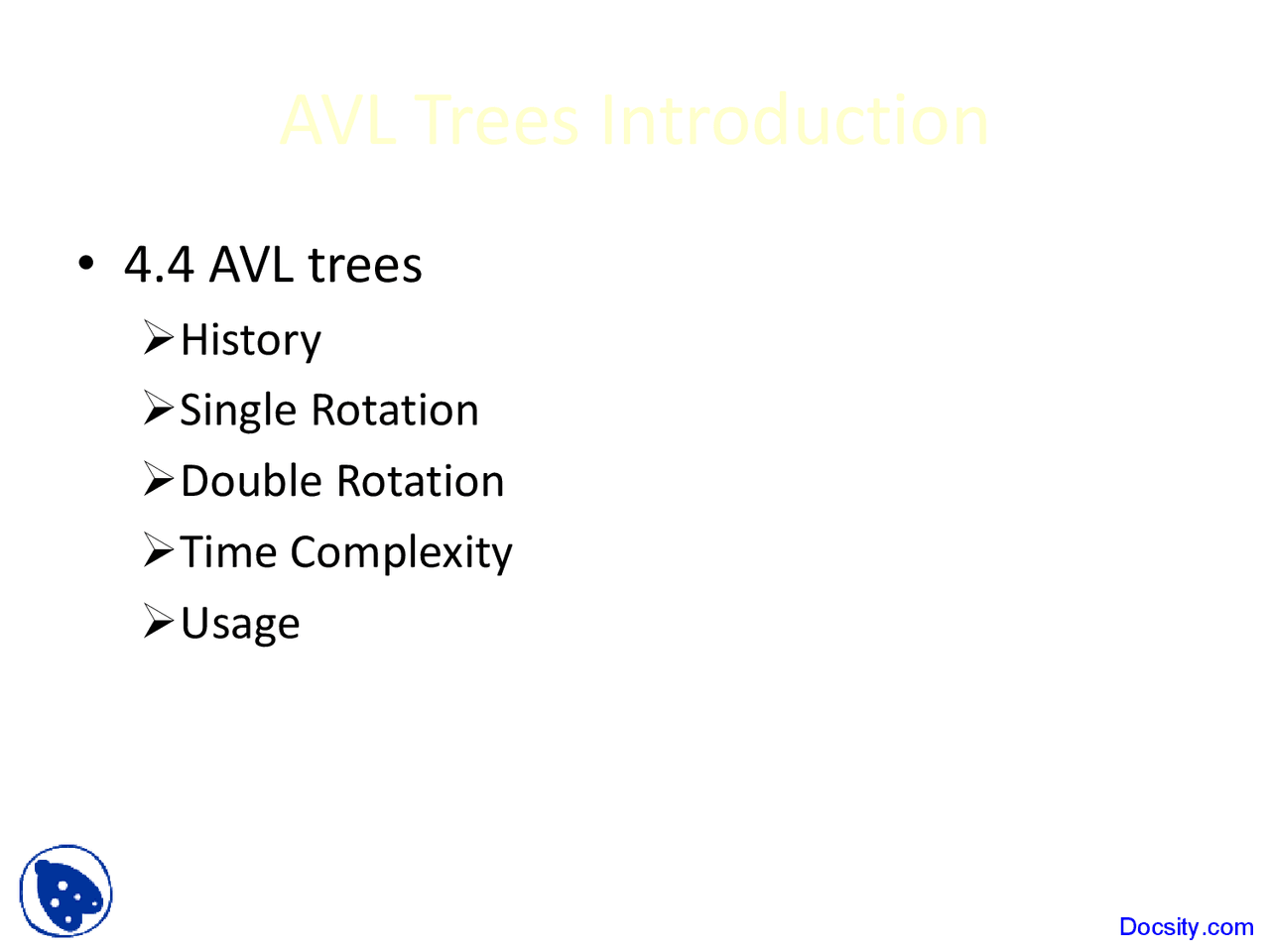 Single Rotation - Data Structures - Lecture Slides - Docsity