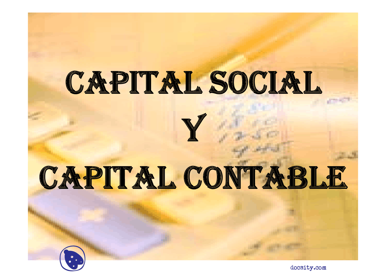 Capital Social y Contable - Apuntes - Contabilidad | Apuntes de