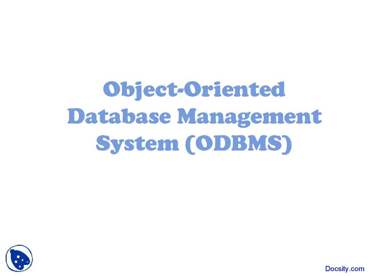 Object-Oriented Concept - Data Base Management System - Lecture Slides ...