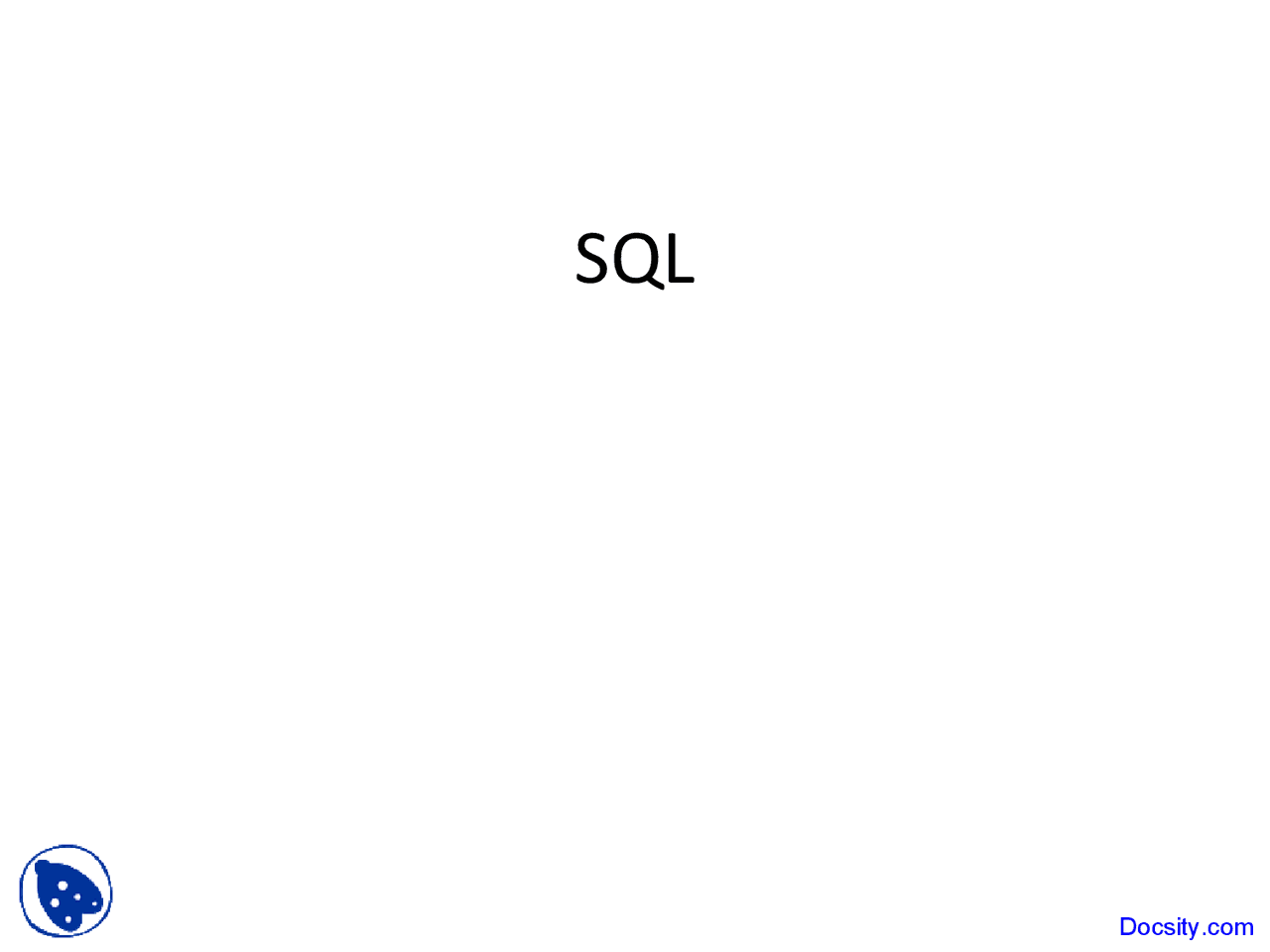 Sequel Language - Data Base Management System - Lecture Slides - Docsity