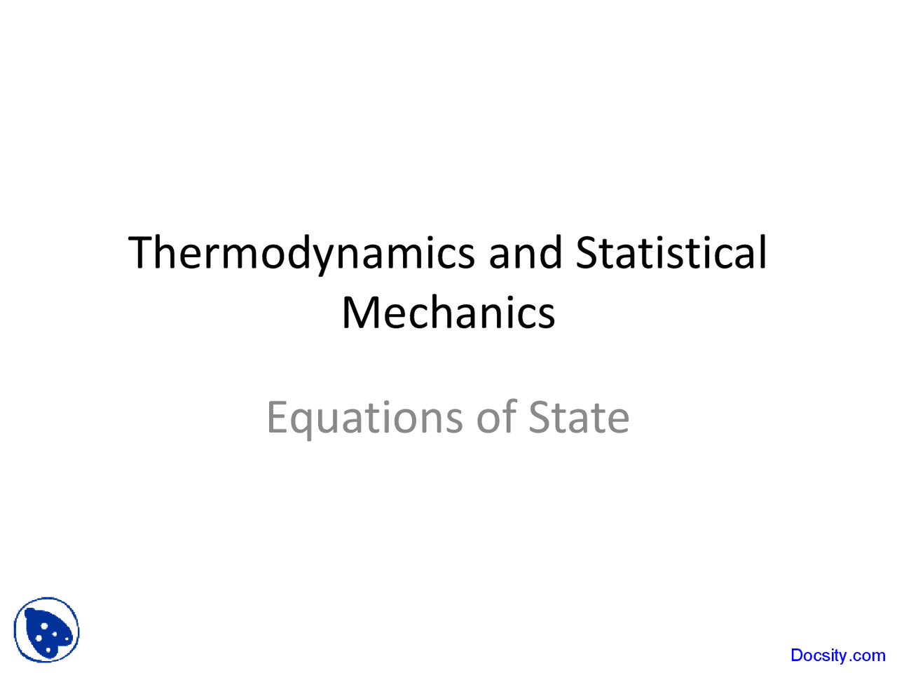 Equations Of State Thermodynamics Equations Of State Thermodynamics