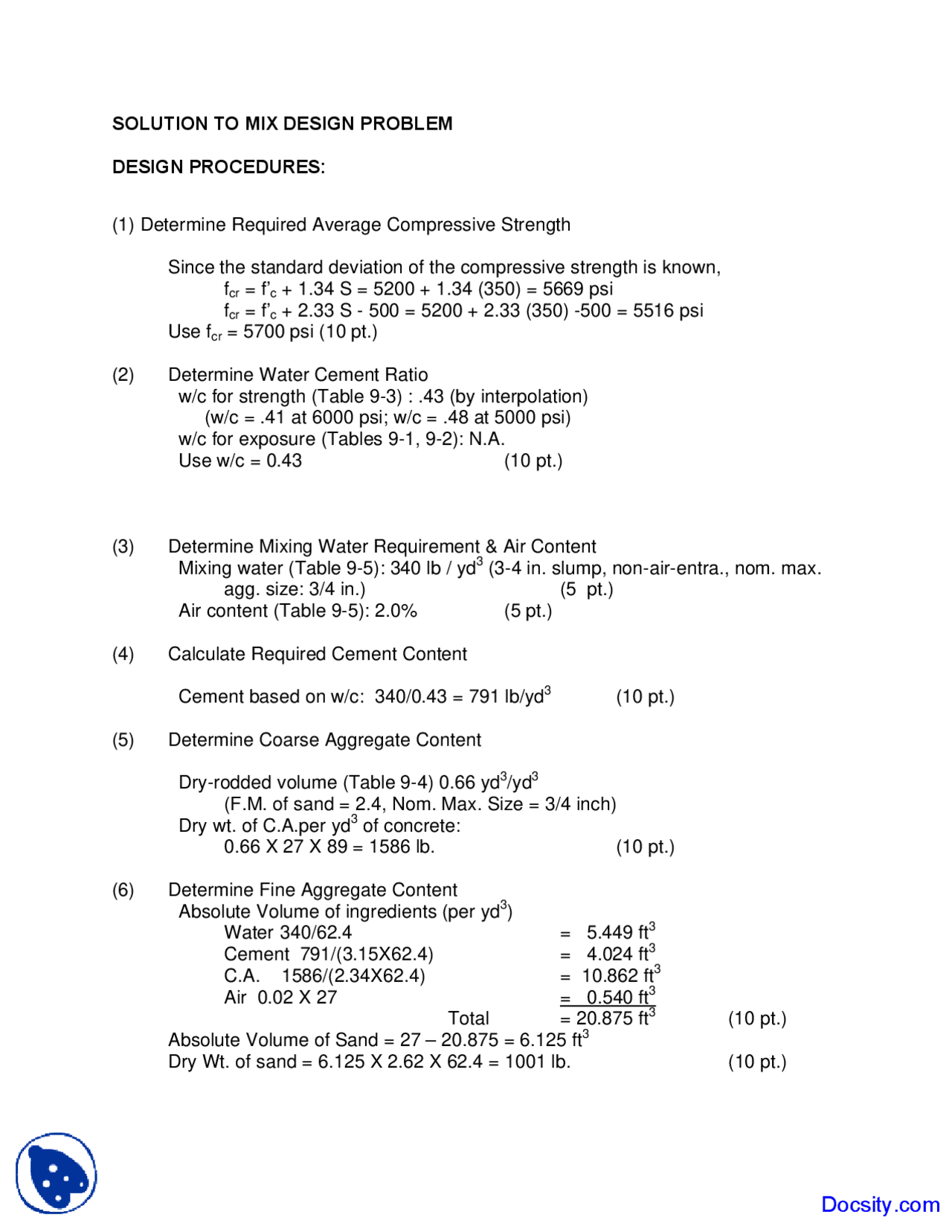 Required Average - Civil Engineering - Assignment - Docsity