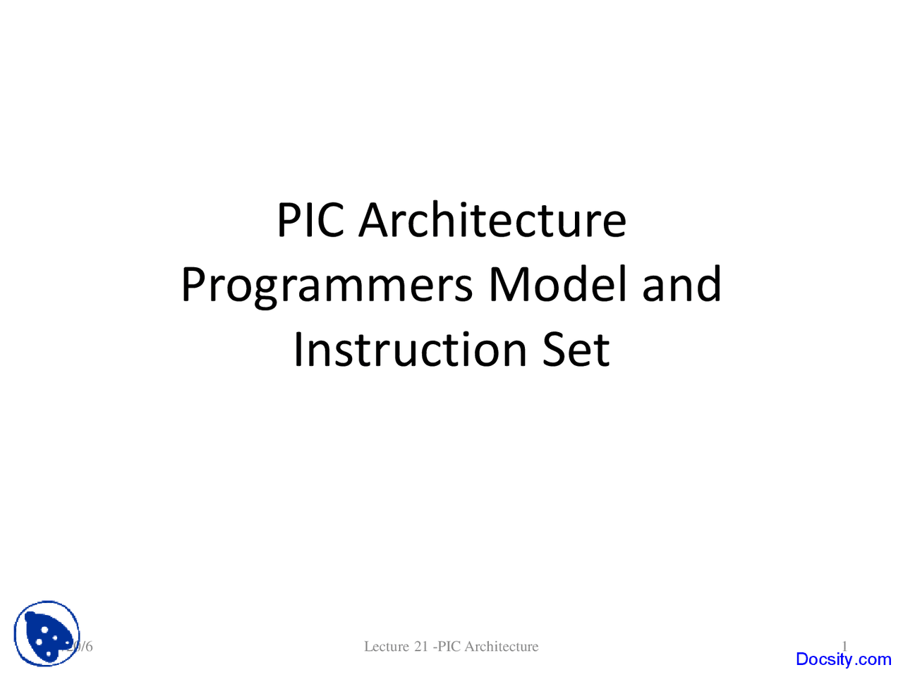 Programmers Model - Microcomputer Structures - Lecture Slides - Docsity