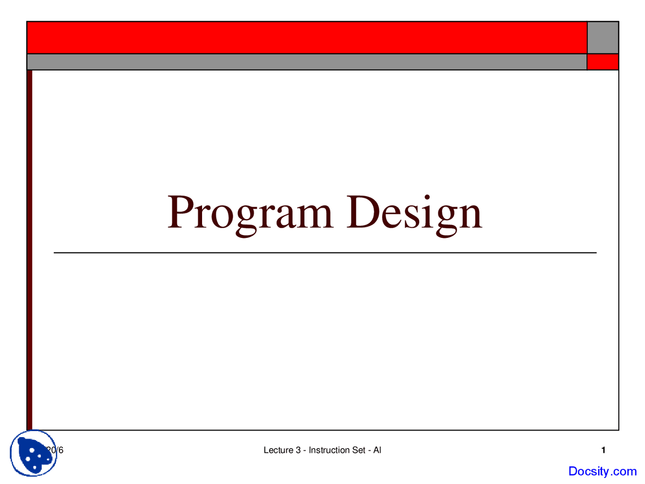 Program Design - Microcomputer Structures - Lecture Slides - Docsity