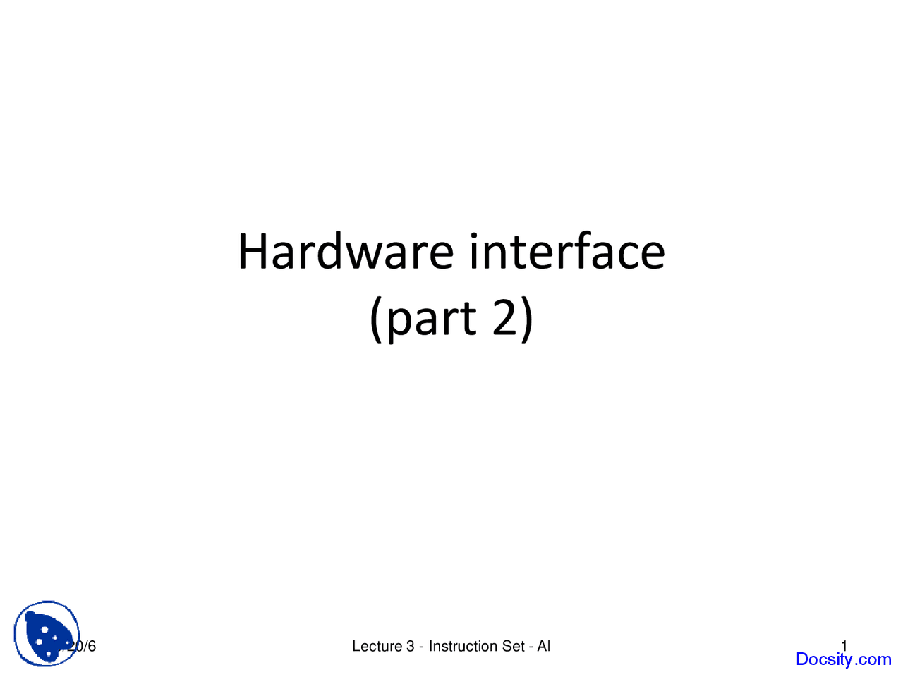 Hardware Interface Two - Microcomputer Structures - Lecture Slides ...