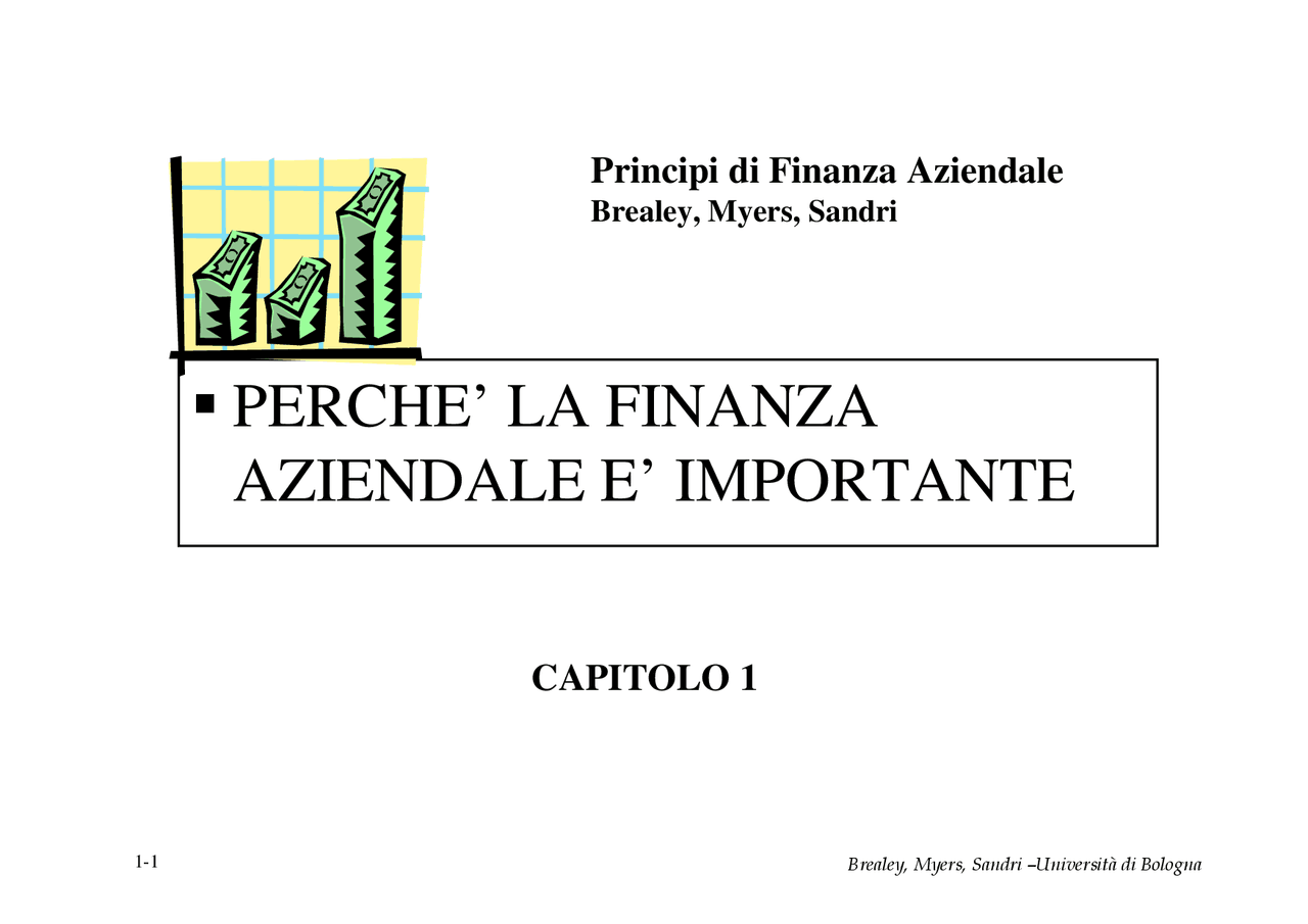 Principi di finanza aziendale cap1 - Docsity