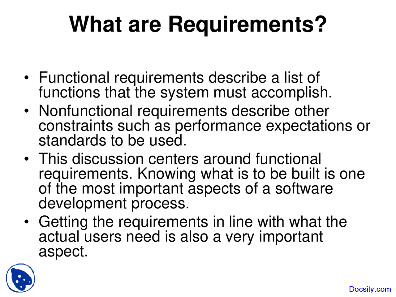 Functional Requirements - Introduction to Databases - Lecture Slides ...