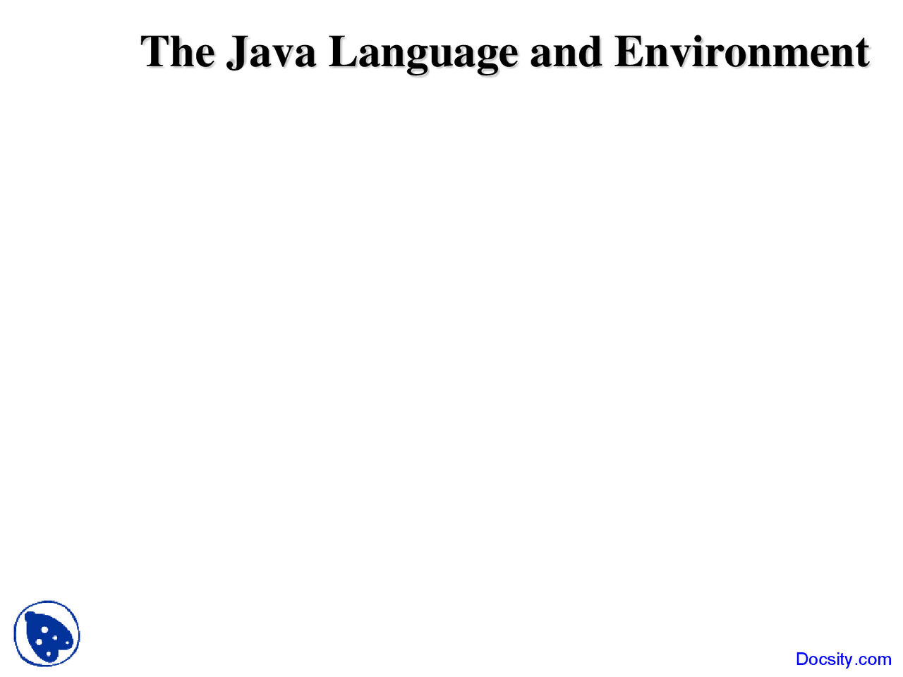 Java Environment - Introduction to Databases - Lecture Slides - Docsity