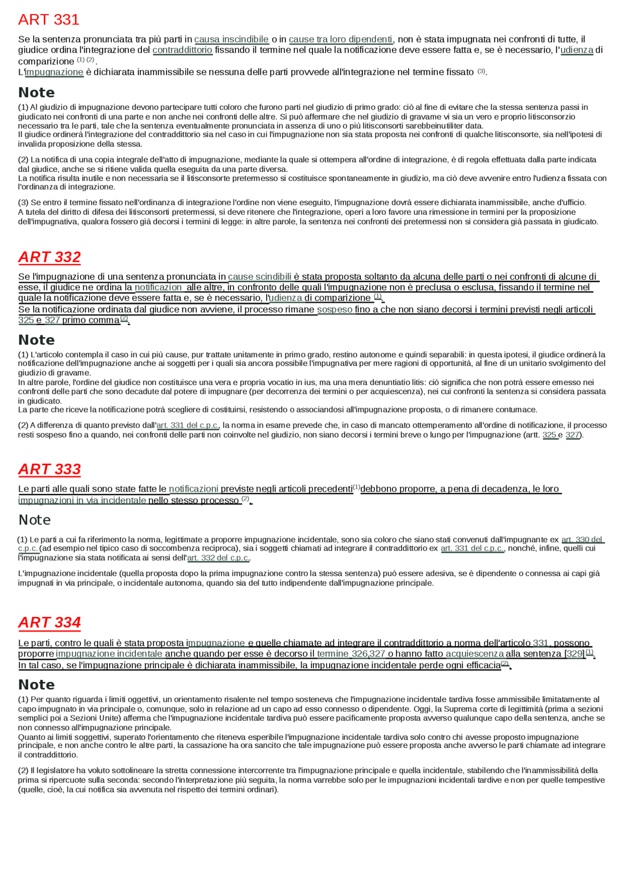 Artt.331-334 del Codice di procedura civile - Docsity