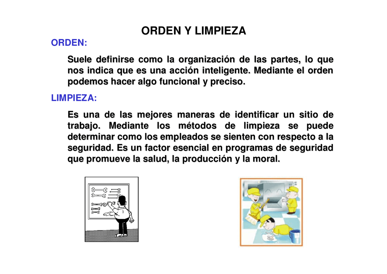 Orden y Limpieza Apuntes Seguridad e higiene industrial Docsity Orden y Limpieza Apuntes Seguridad e higiene industrial Docsity
