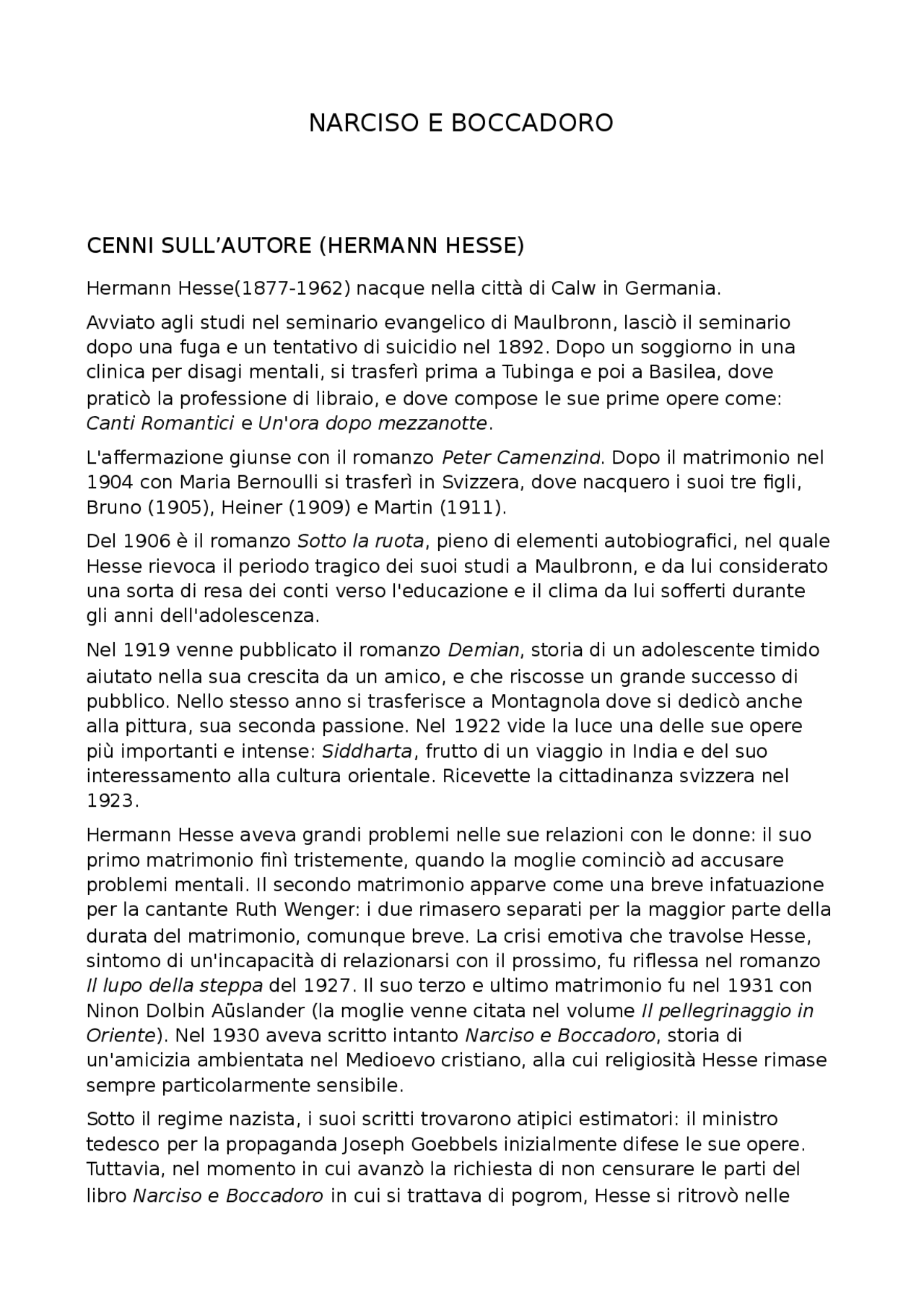 NARCISO E BOCCADORO Docsity